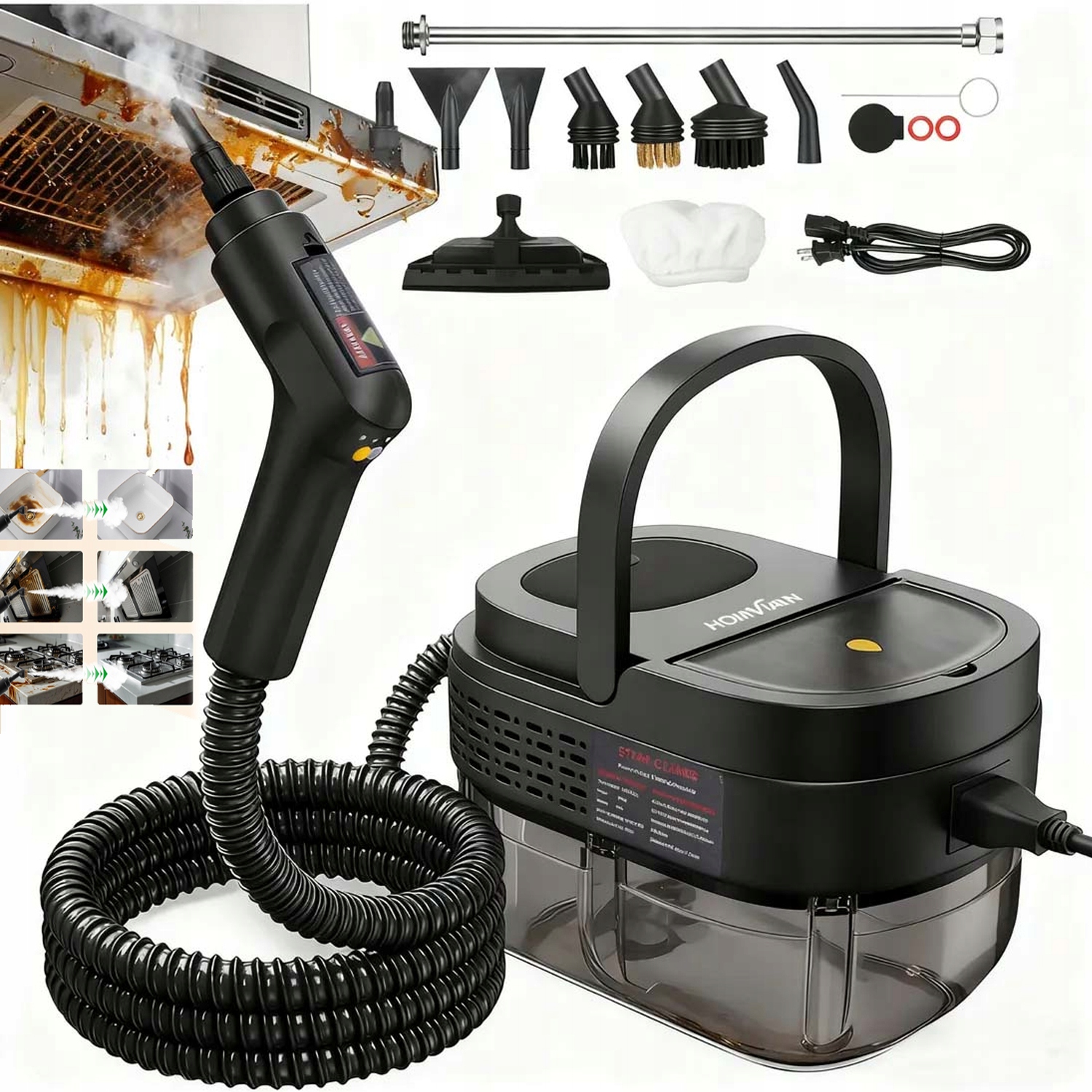 Myjka Parowa Parownica Czyścik Do Okien 2500W 3BAR 3 Poziomów Regulacji