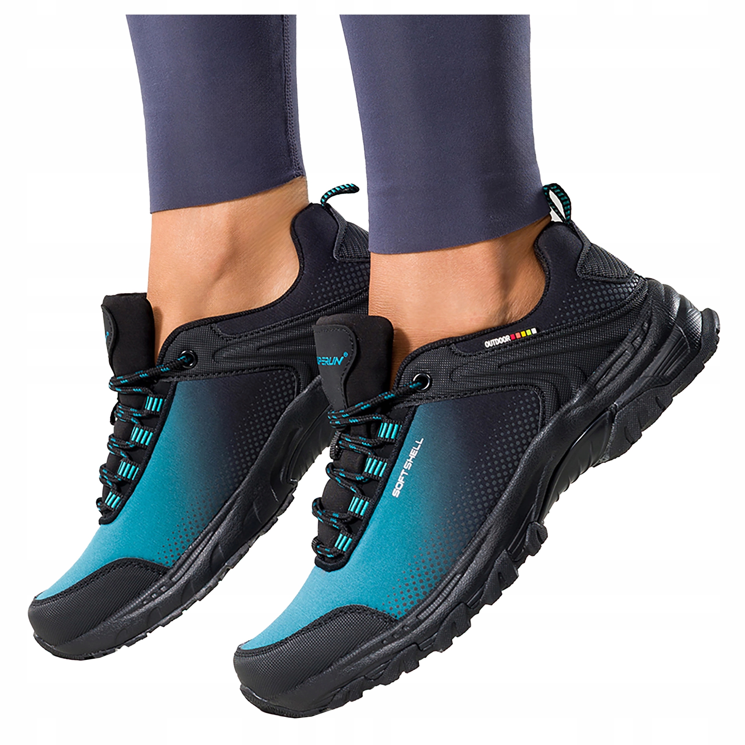 Trekingové boty Tyrkysové Sportovní Dámské Lehké Pohodlné Šněrovací velikost 36