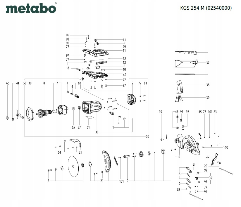 Osłona tarczy kapówki Meatbo KGS 254 M 316063470 Oryginał 02540000 EAN (GTIN) 4007430297716