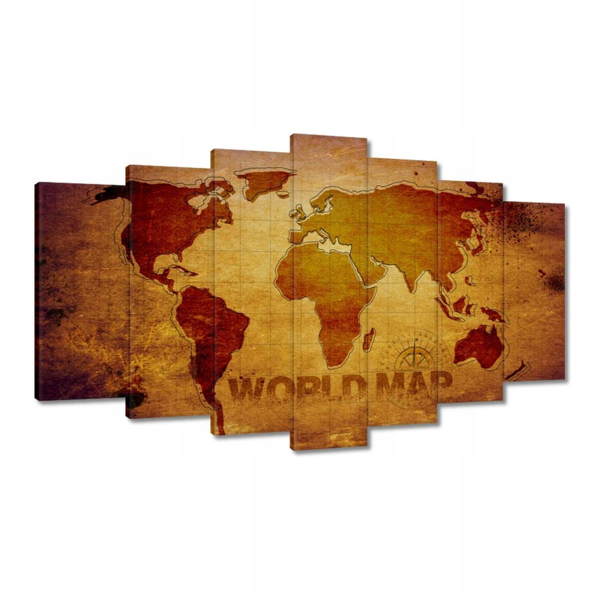 Obrazy 140x80 Bronzová mapa světa