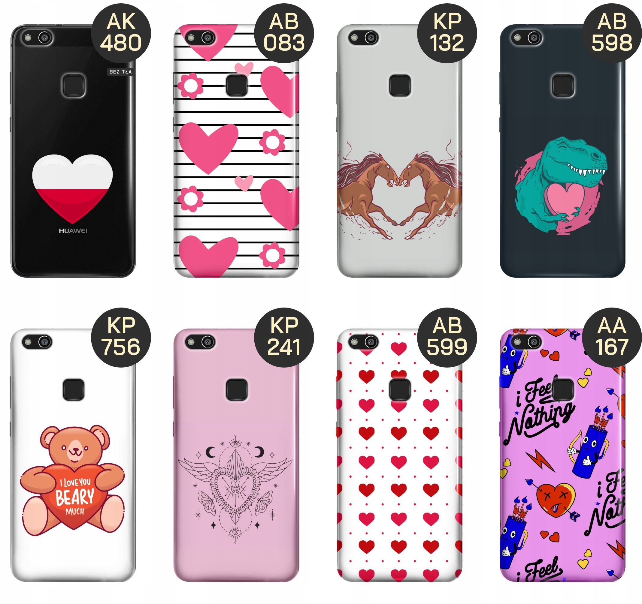 ETUI DO HUAWEI P10 LITE WZORY SERCE SERDUSZKA MIŁOŚĆ OBUDOWA POKROWIEC CASE Typ plecki