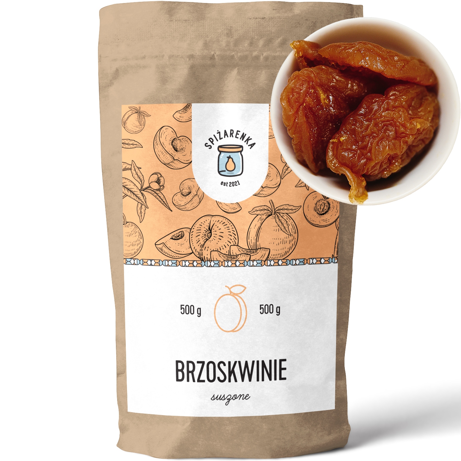 Levně 3X Sušené Broskve Sušená Broskev 500g Velký Balíček Spiżarenka