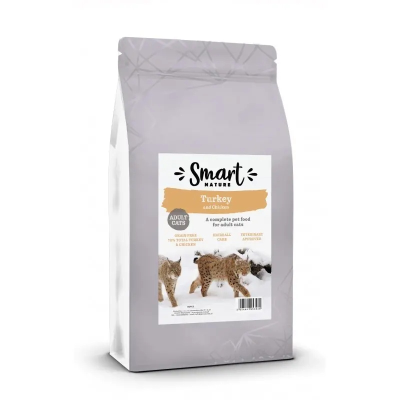 Levně Smart Nature Cat Active Fussy 70% Turkey 1,5 kg vysoce bílkovinné krmivo pro ko