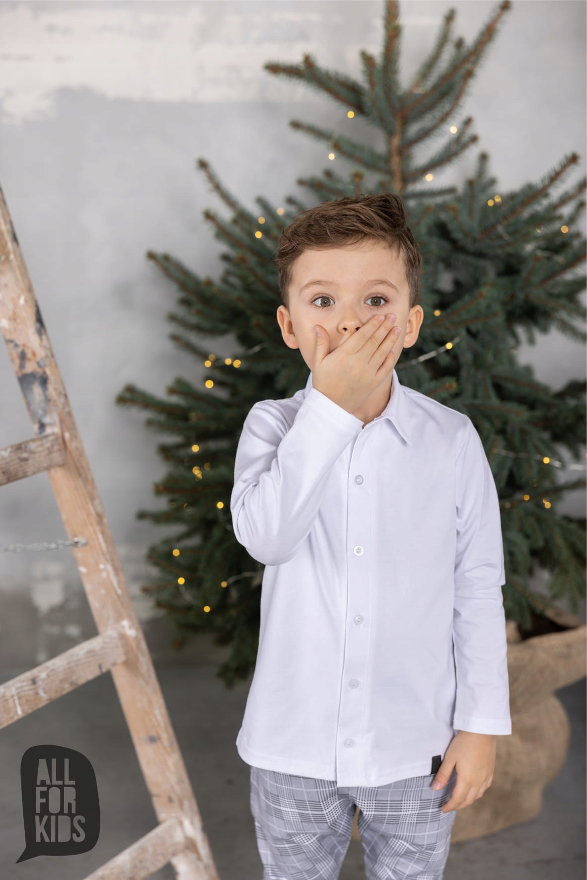 Biała koszula długi rękaw All For Kids 116/122 Kolor biały