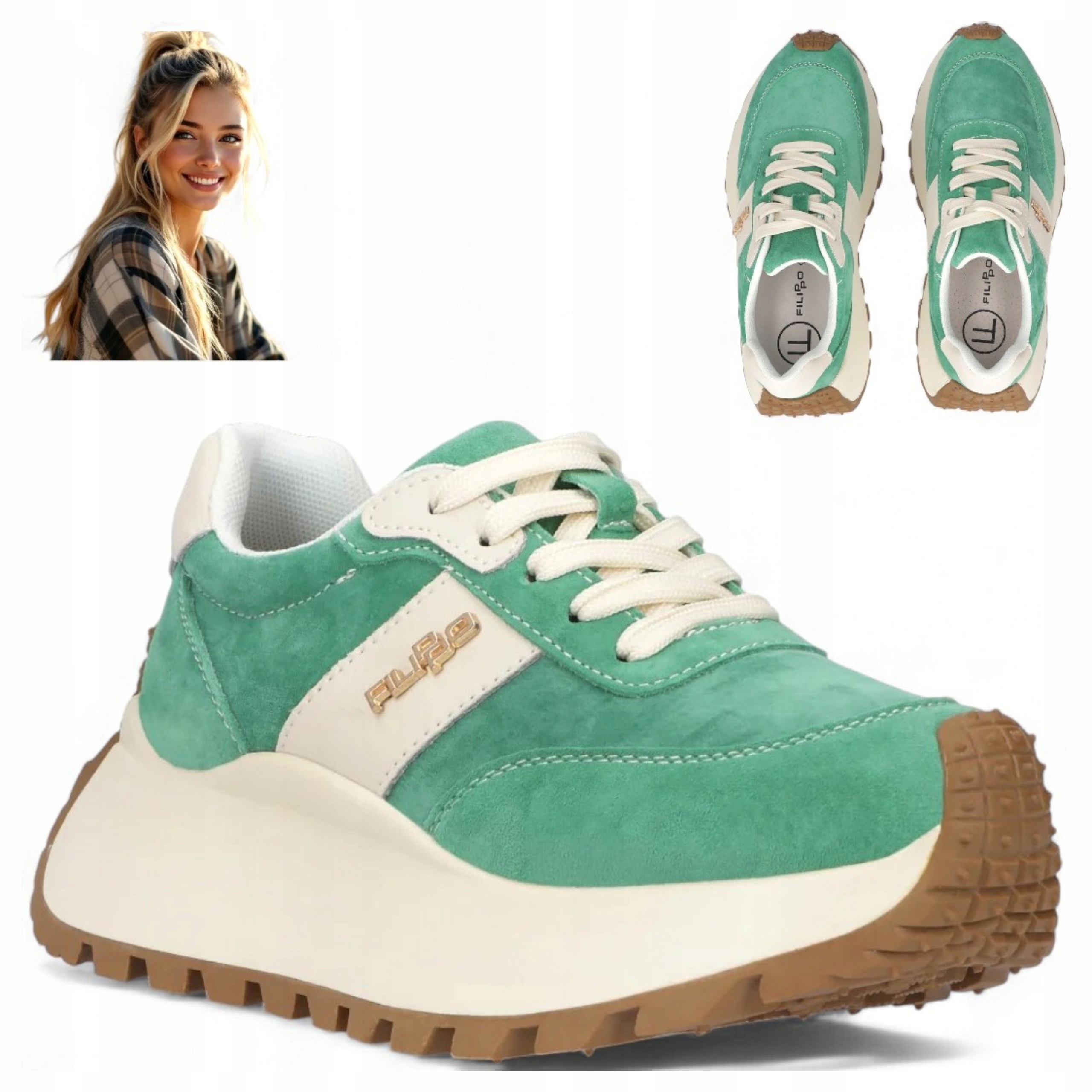 Filippo 38 Dámské polobotky Přírodní Kůže Sportovní obuv Letní platforma