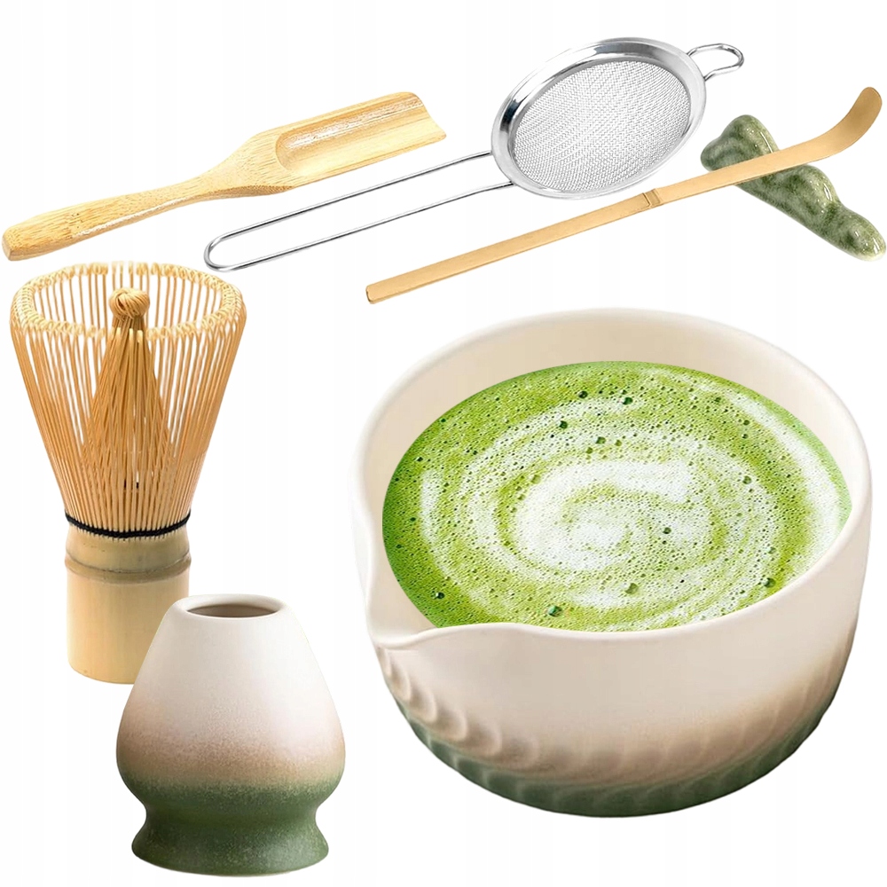 Levně Dárková sada na čaj Matcha 7 ks s čertíkem a metlou dárek