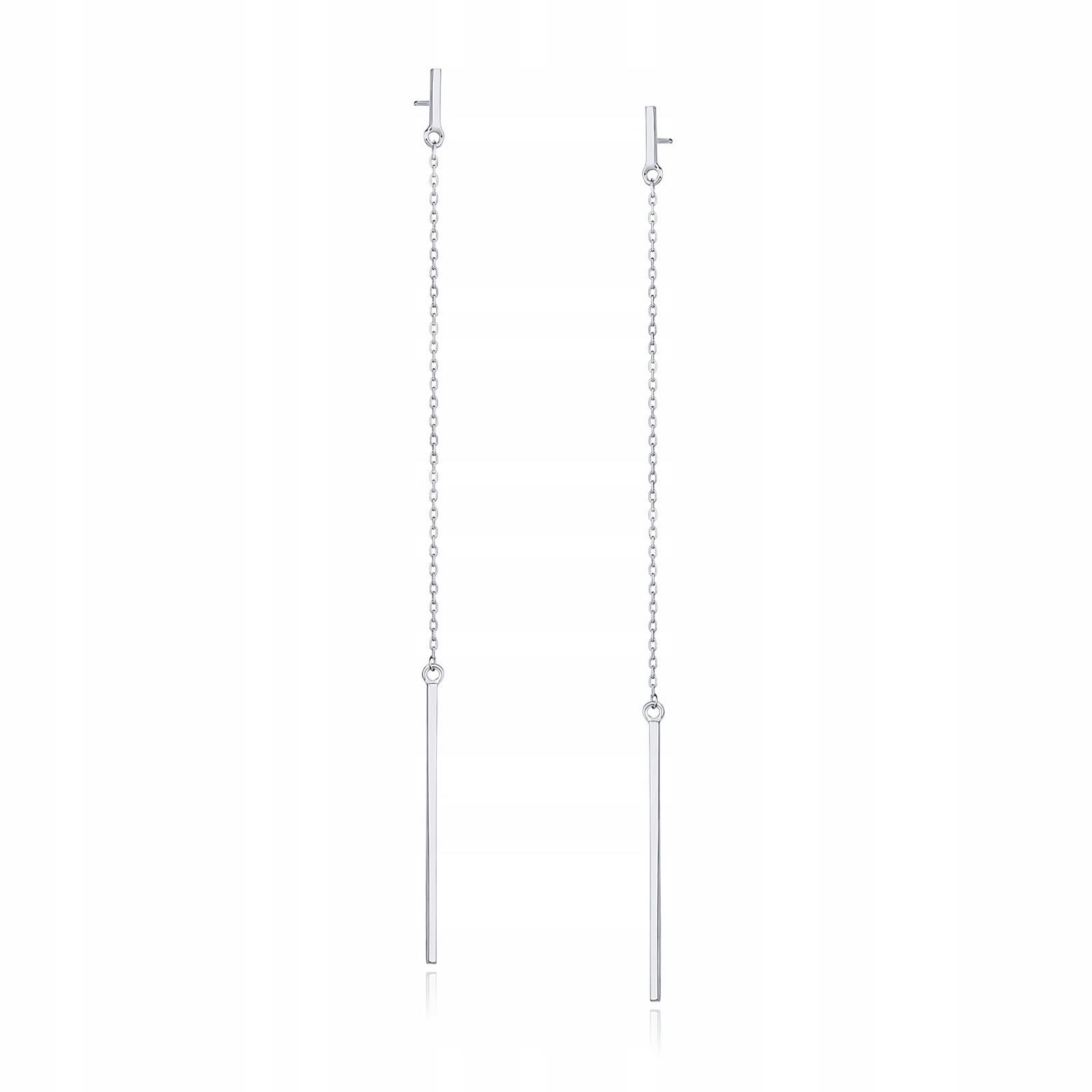 Długie Wiszące Pozłacane Srebrne Gładkie Kolczyki