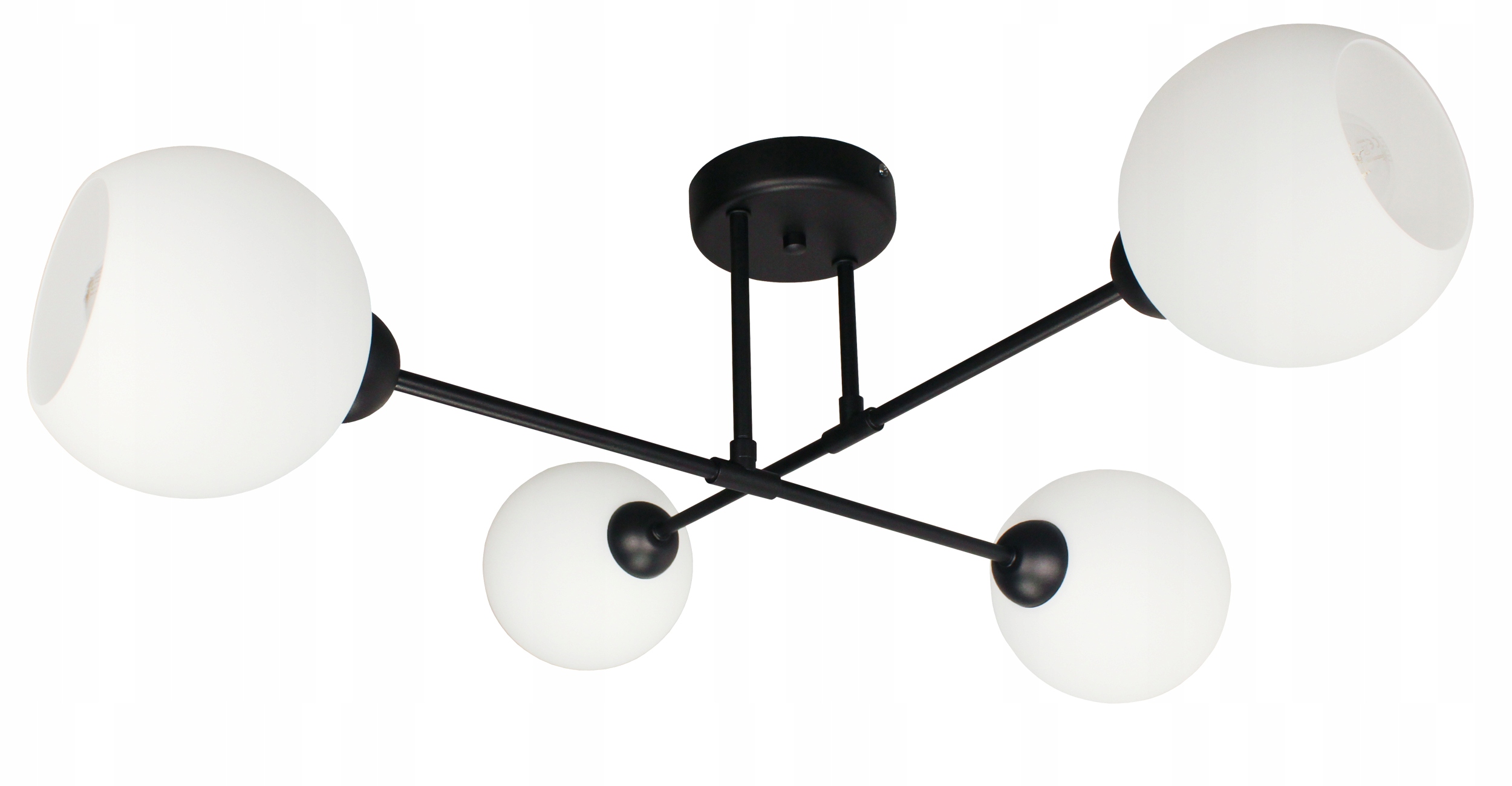 Luster Stropná Závesná Lampa 4 Čiernobiele Led