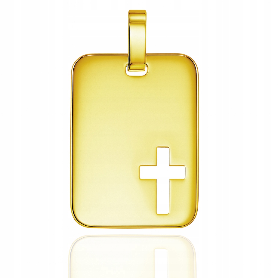 Zlatý přívěsek plech s křížkem 18x10 mm Pr. 585