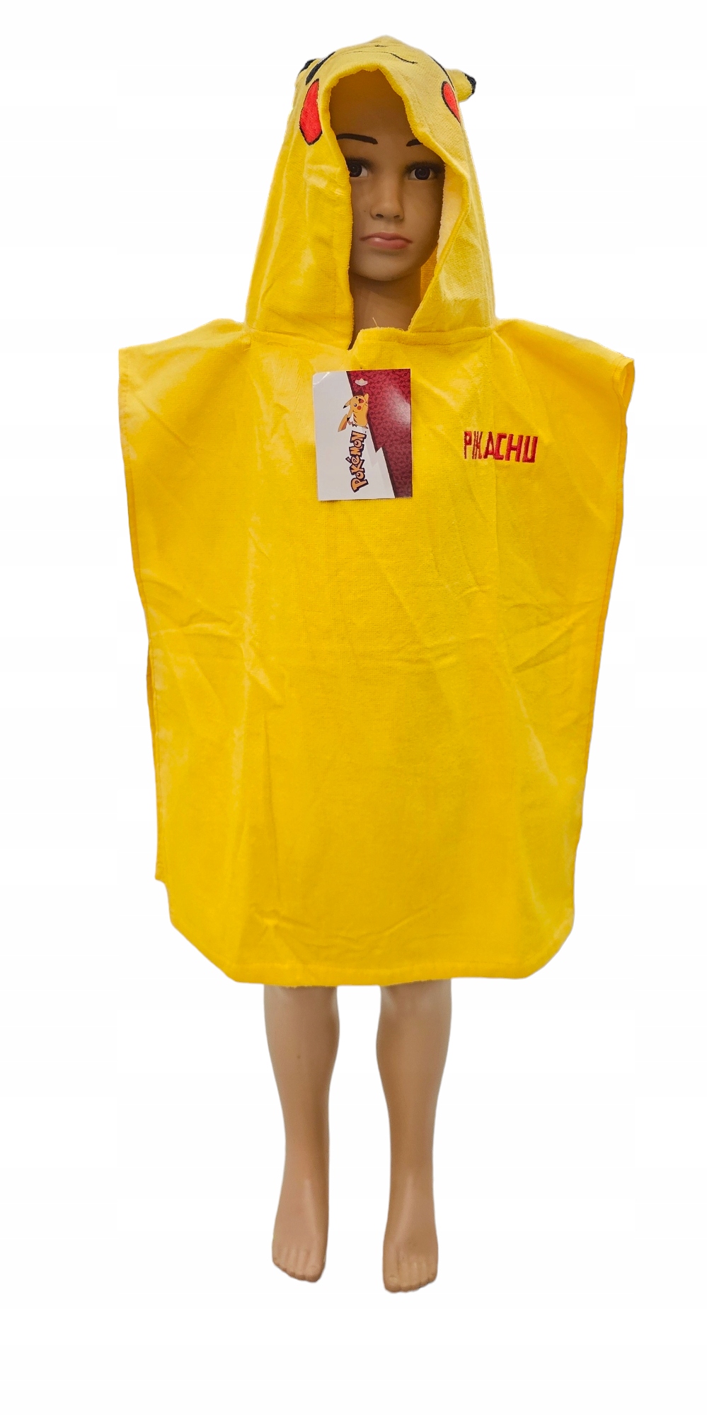 PIKACHU POKEMON RĘCZNIK Ponczo Dziecięce Bawełniane Okrycie 115 cm x 50 cm Długość 115 cm