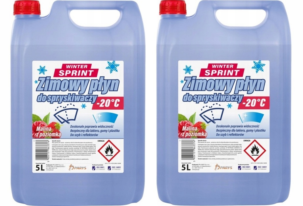 ZIMOWY PŁYN DO SPRYSKIWACZY 5L -20C MALINOWY X2