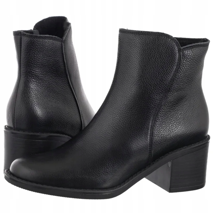 Dámské Kožené Boty Kotníkové Boty na Podpatku Ryłko Černé 5PVH5_V_ _9SC