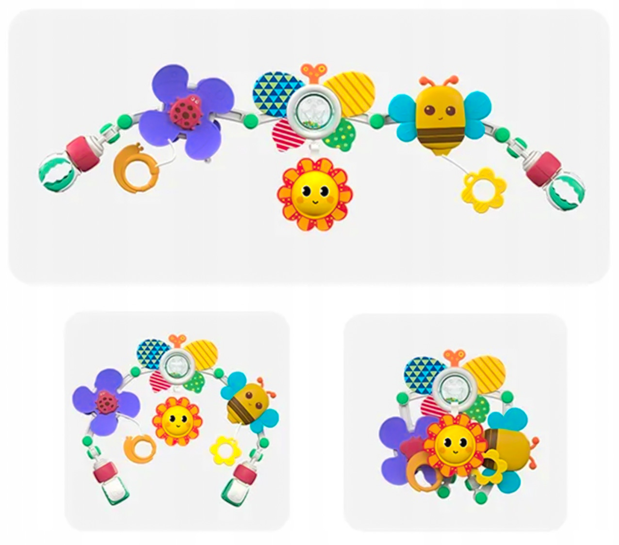 PAŁĄK ŁUK Z ZABAWKAMI DO ŁÓŻECZKA WÓZKA ZWIERZĄTKA GRZECHOTKI DLA DZIECKA Płeć chłopcy dziewczynki