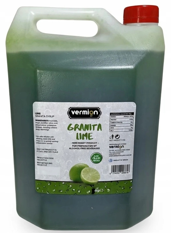 Granita Limetka sirup koncentrát Vermion 65% pravého ovoce Lime 5 kg 5 l