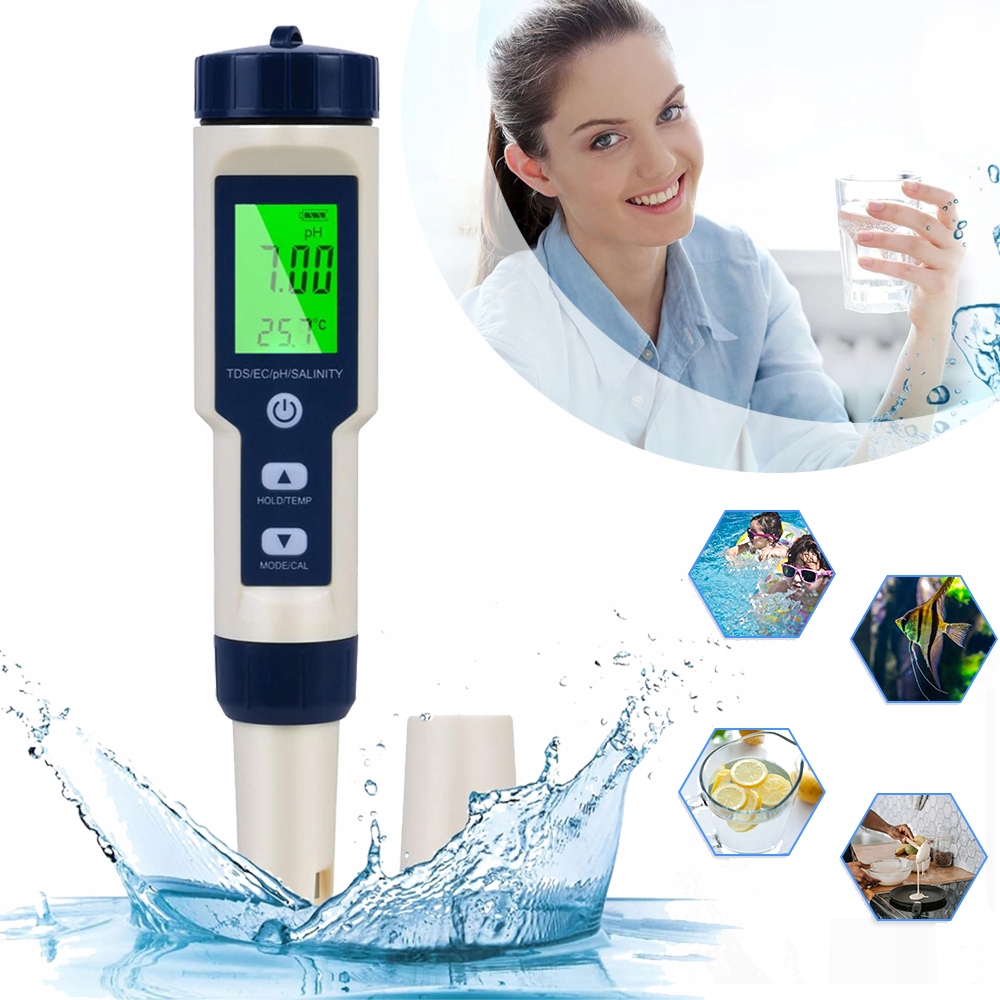 Test Kvality Vody Měřič Tds Tester Vody 5 V 1 Pro Hydroponickou Pitnou Vodu