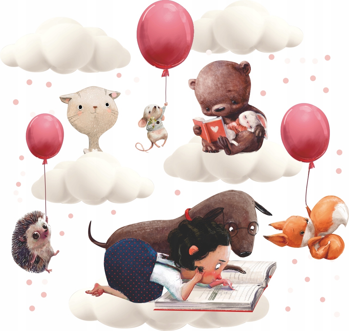 NAKLEJKI NA ŚCIANĘ KSIĄŻKI CZYTANIE 75x150cm BO3