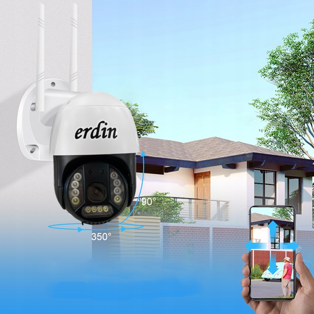 Kamera zewnętrzna obrotowa monitoring WIFI IP Rozdzielczość 3 Mpx