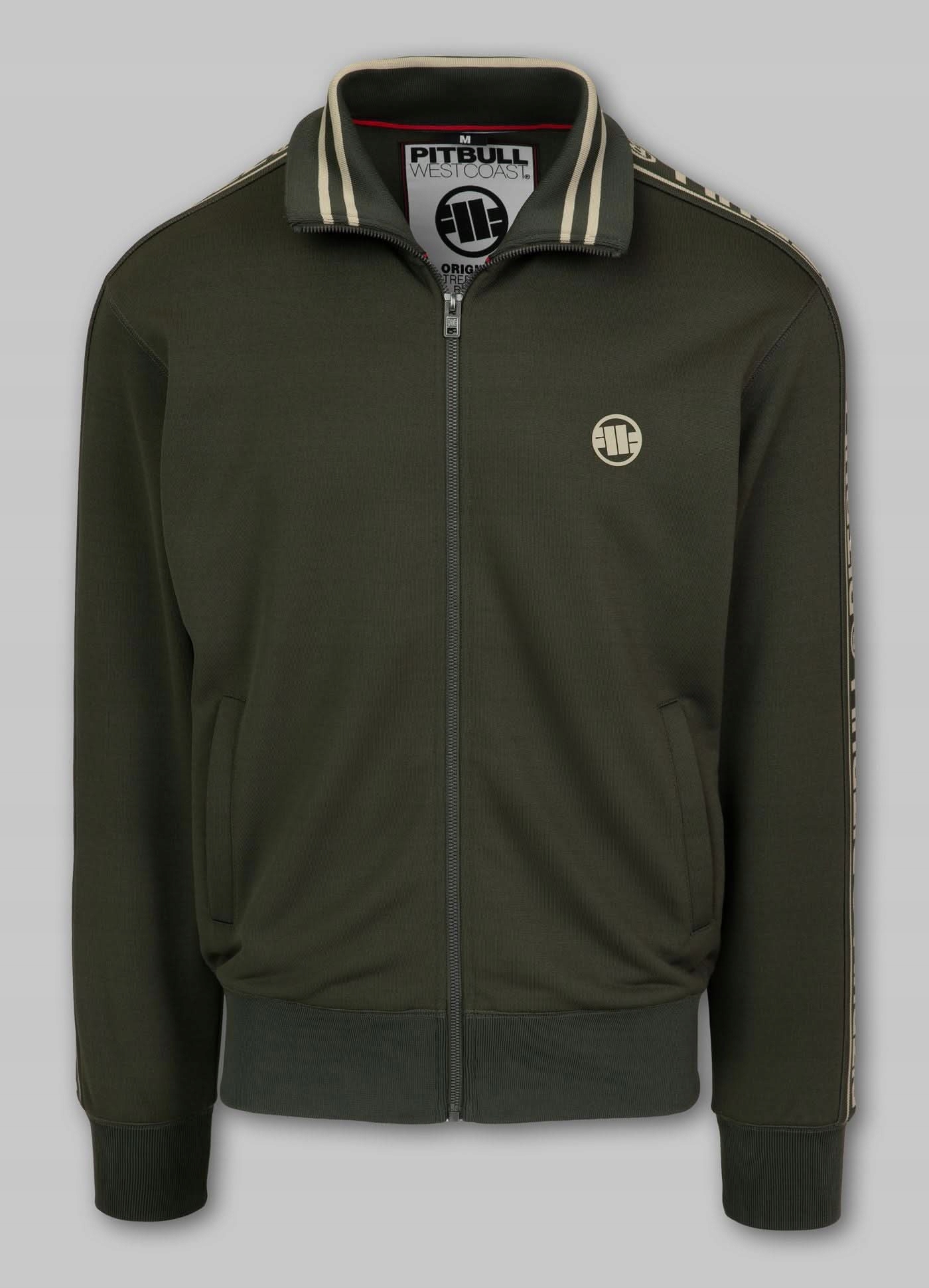 Pit Bull Rozepínací Mikina Tape Logo Old Green L