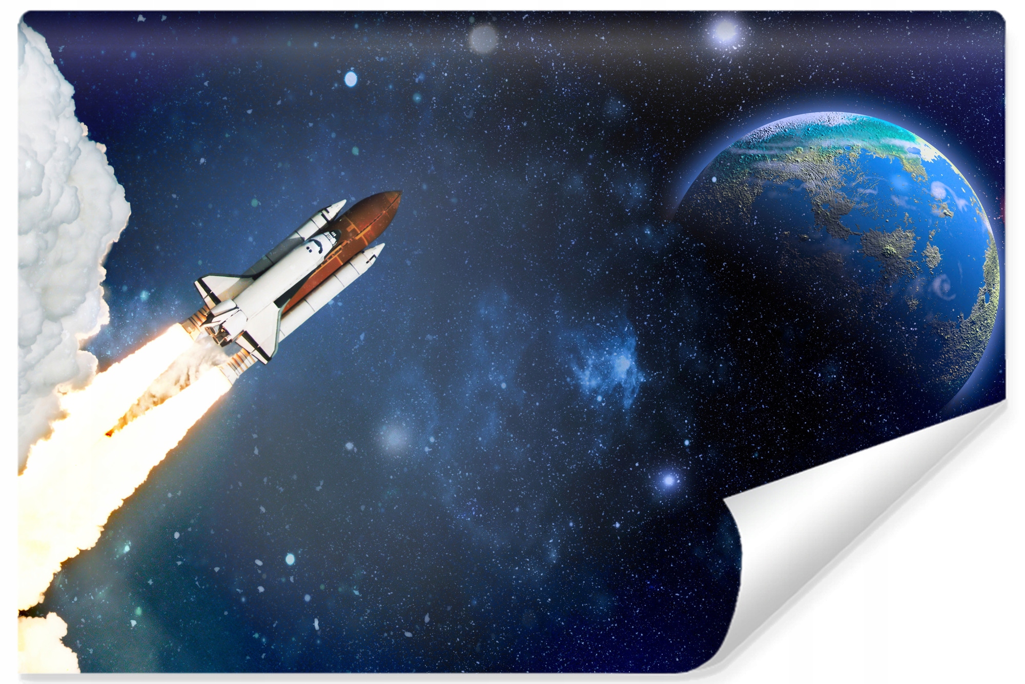 Fototapeta pro děti Země Planety Vesmír Raketa Hvězdy 270x180