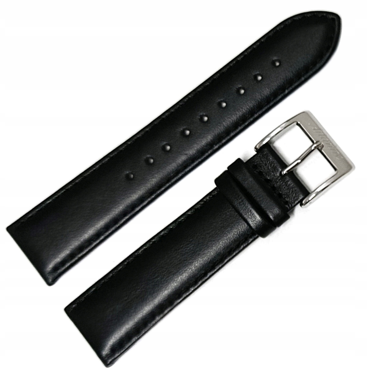 Originální Černý Kožený Řemínek Na Hodinky Atlantic Seahunter 22 mm Hladký