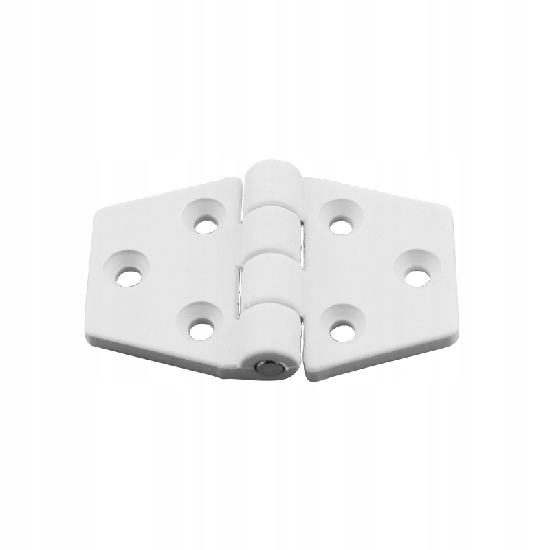 Zawias plastikowy 63 x 40 mm przegub okucie jachtowe do drzwi mebli biały