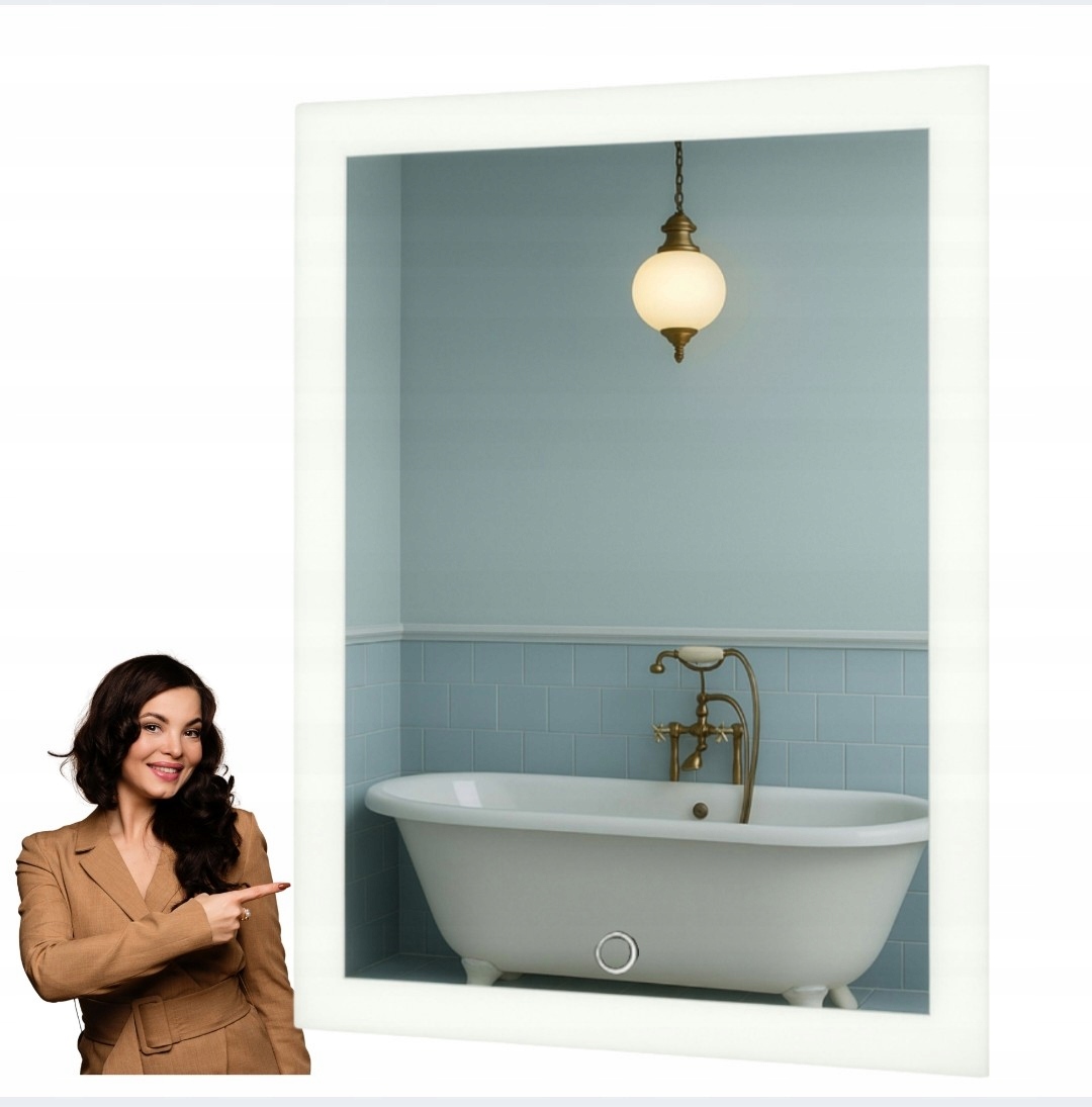Led Zrkadlo 50 x 70 CM S Led Osvetlením Dotykový Vypínač Taurus