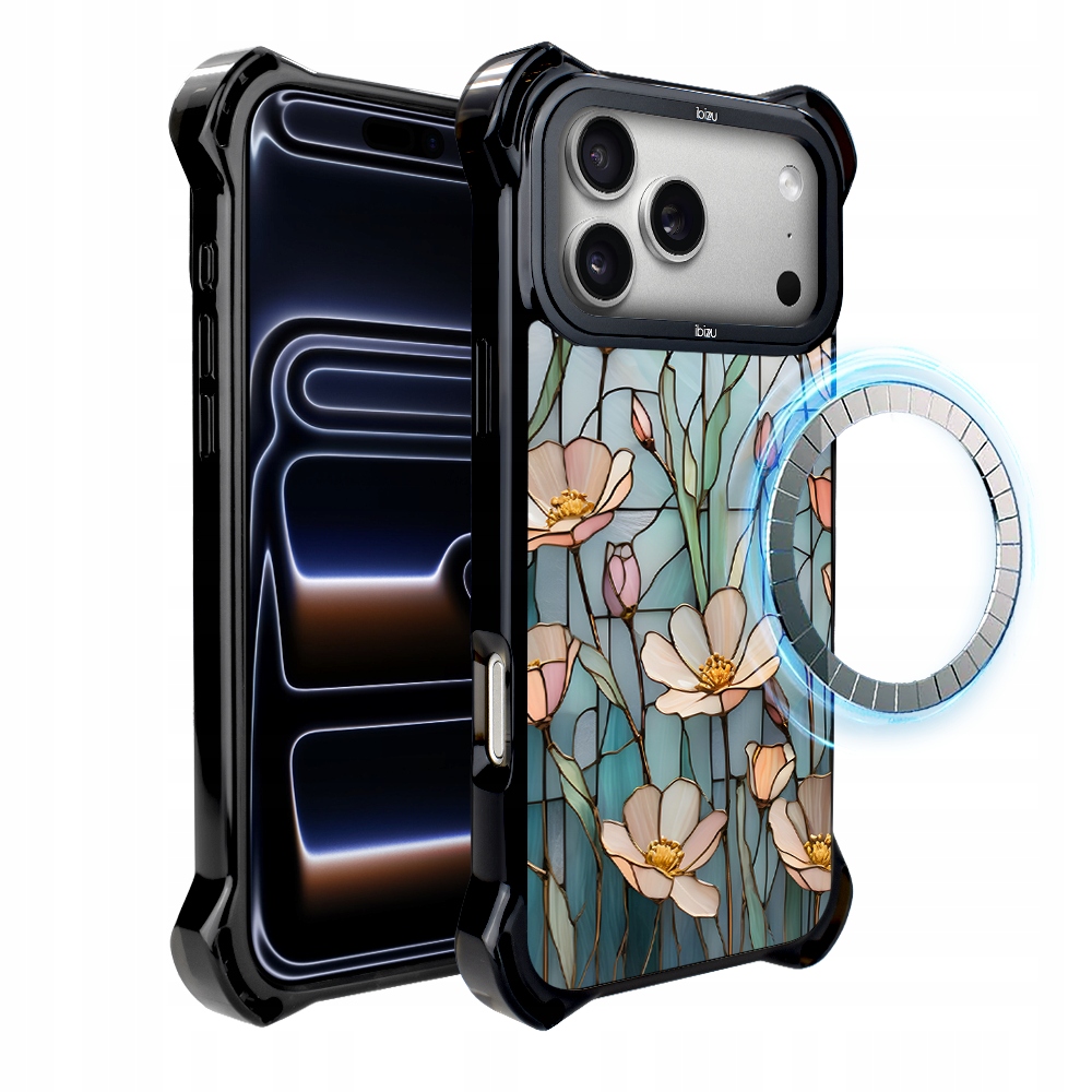Pouzdro pro iPhone 17 Pro Ibizu DropGuard Ultra s MagSafe, Šepot květin