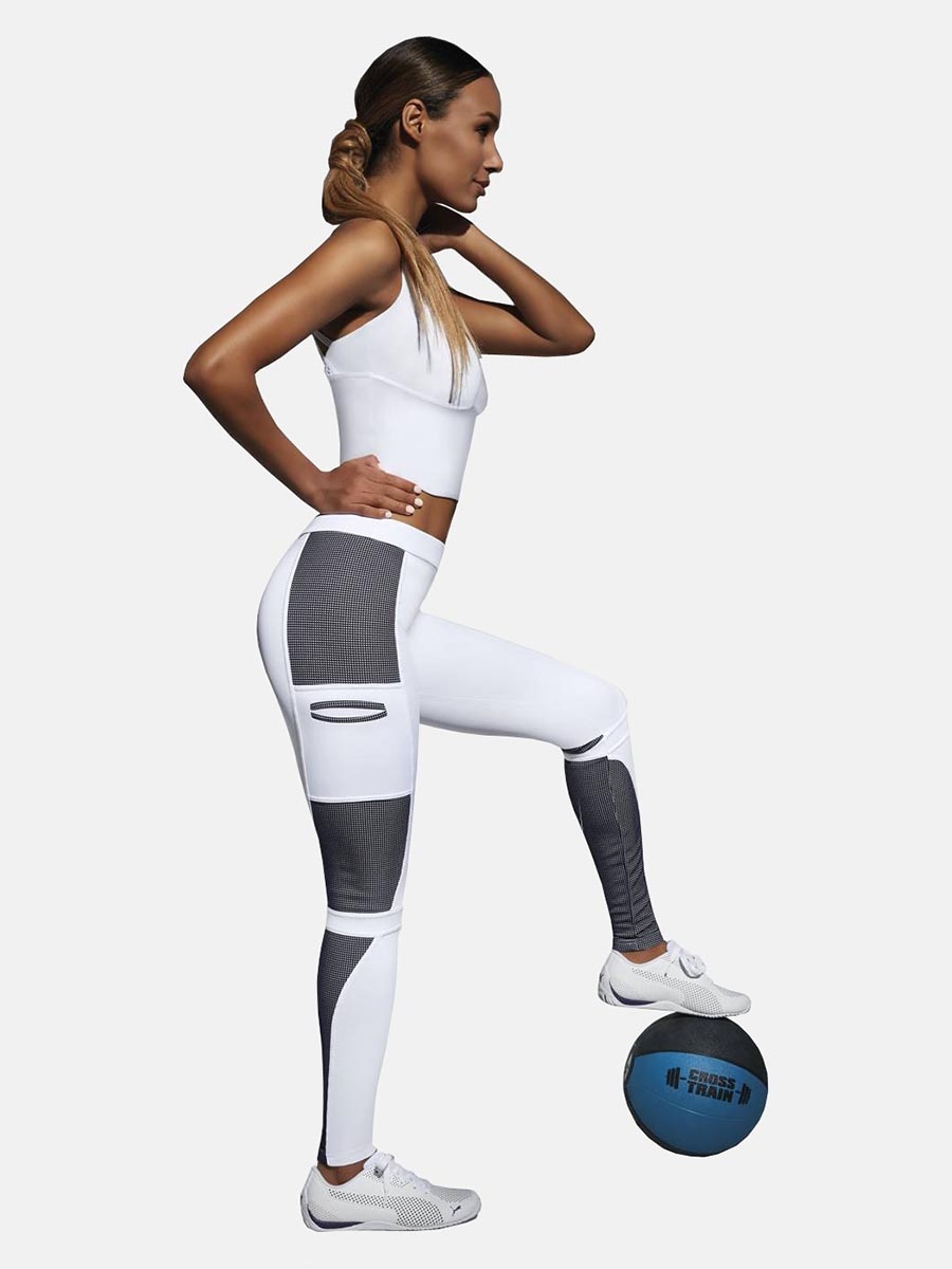 Damskie legginsy sportowe niebieskie Bas Bleu, r. S