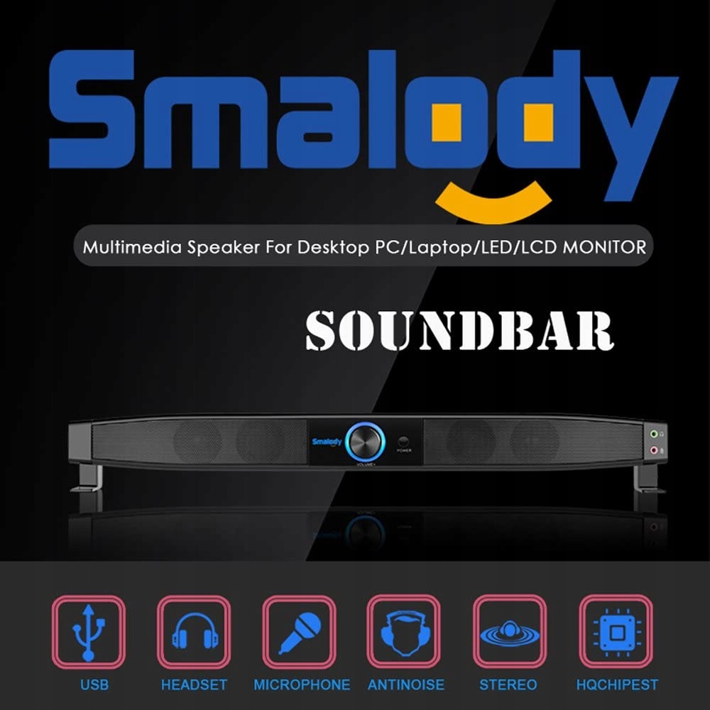 SMALODY SOUNDBAR USB GŁOŚNIK LED MIKROFON Model YXSM9010BL
