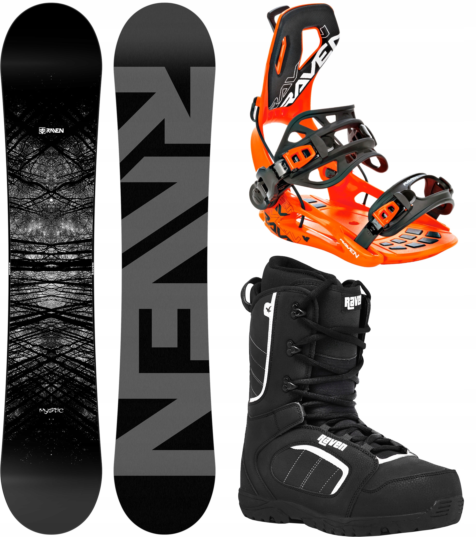 Zestaw Snowboard Raven Mystic 160cm FT360 Orange L Target 43