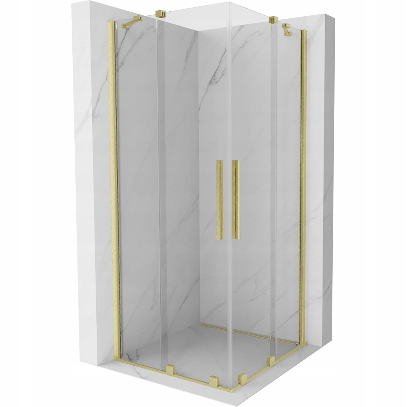 Mexen Velar Duo rozsouvací sprchový kout 90 x 90 cm, Průhledné, zlatý kartá