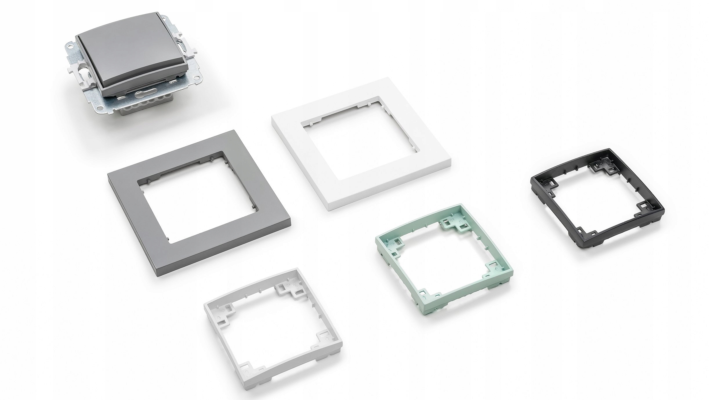 Karlik MINI Łącznik pojedynczy szary mat Kolor odcienie szarości