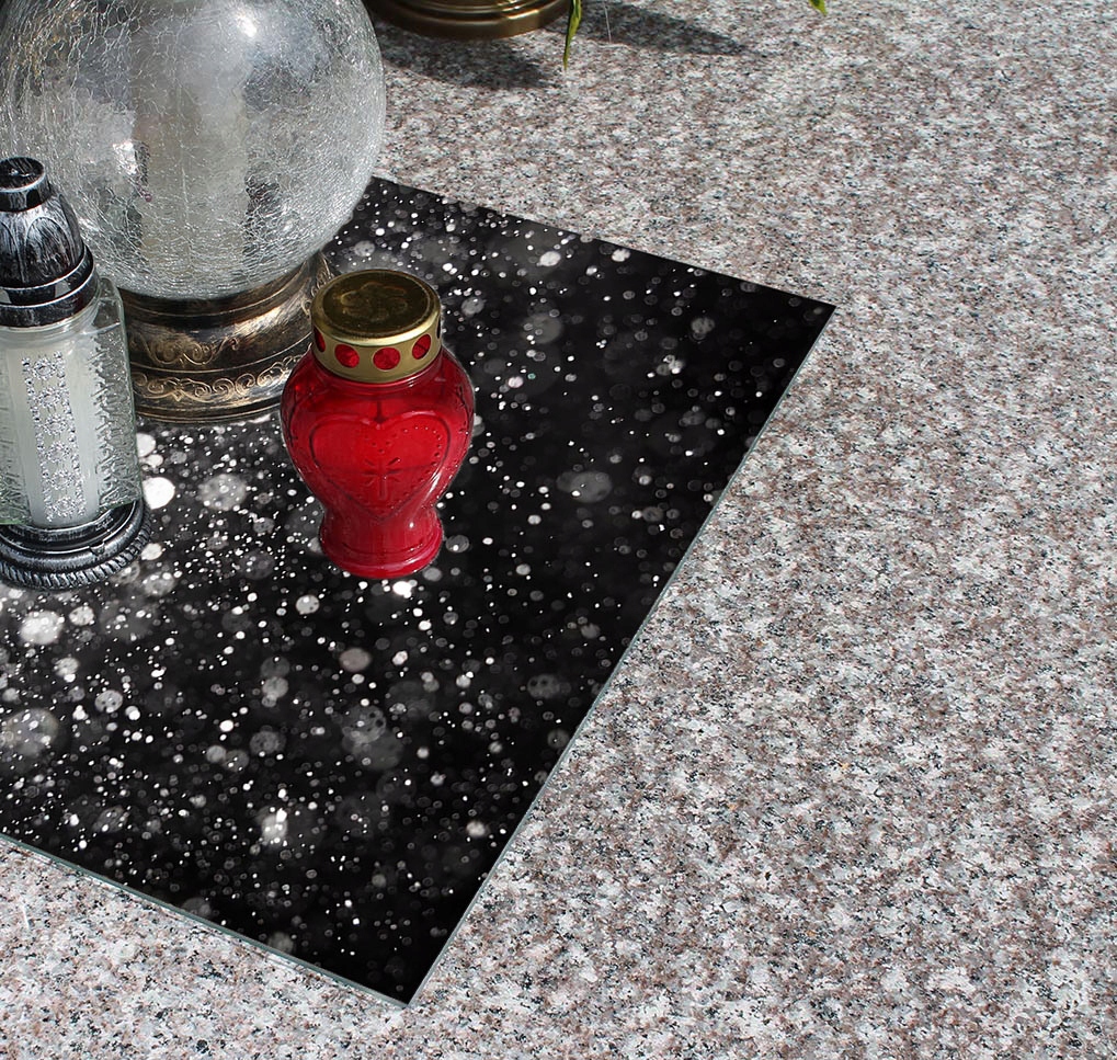 Podstawka do ZNICZY we WZORY na CMENTARZ POMNIK Szyba Hartowana 52x40cm Szerokość produktu 52 cm