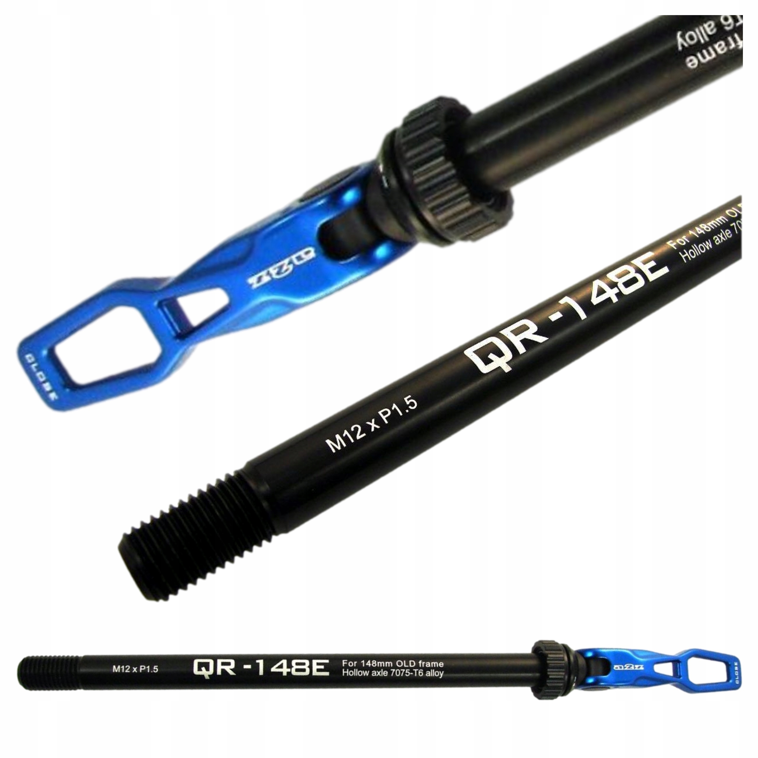 Oś Qr 148 do Piasty Tylnej Boost 12x148mm Boost gwint P1.5 A2Z Niebieska