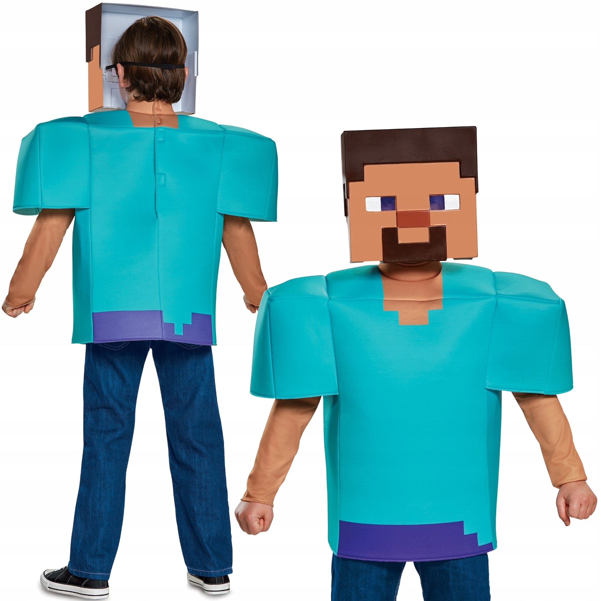 

Kostium Minecraft Strój Karnawałowy Steve 7-8L