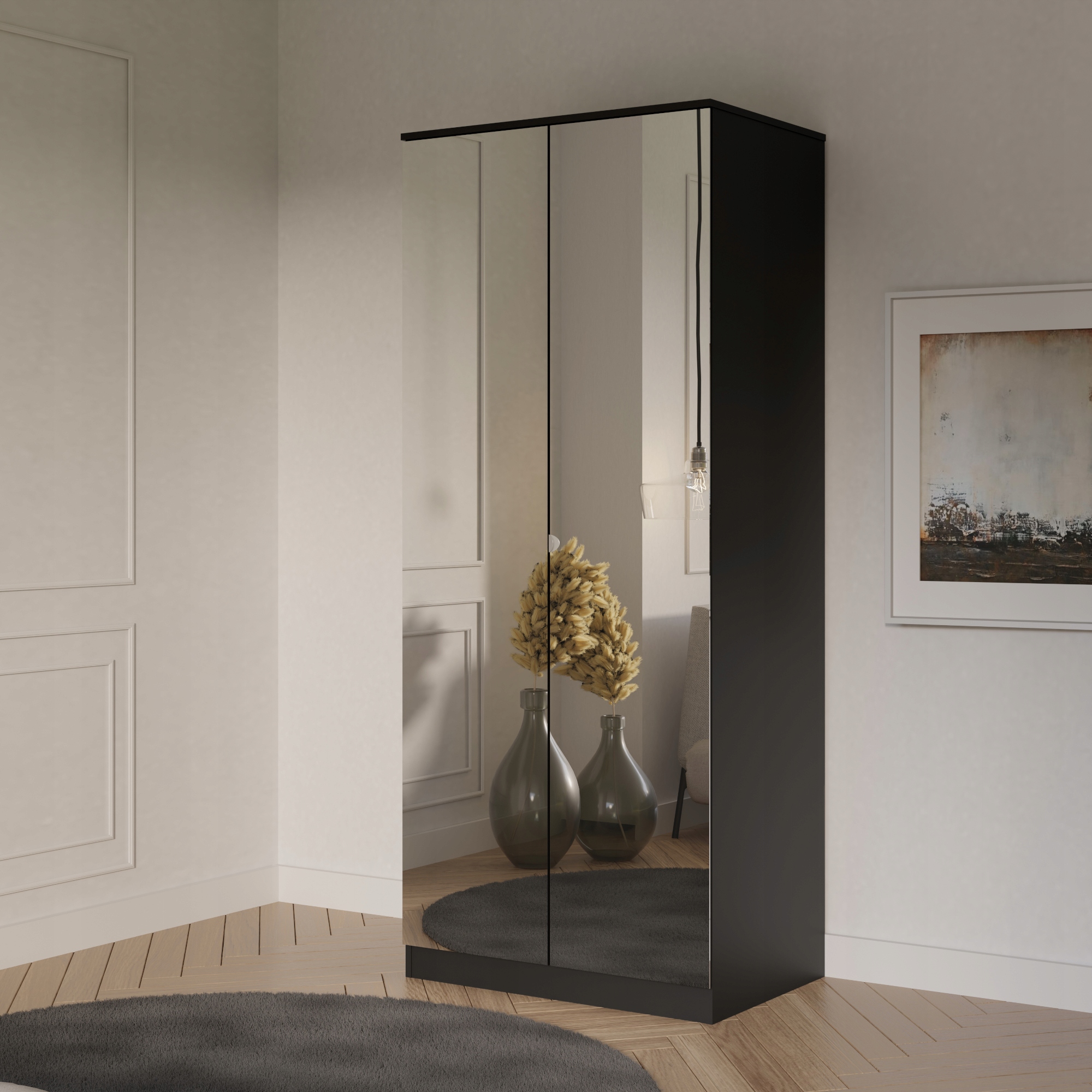 Szafa uchylna z lustrem Monza 2D 80 Czarna