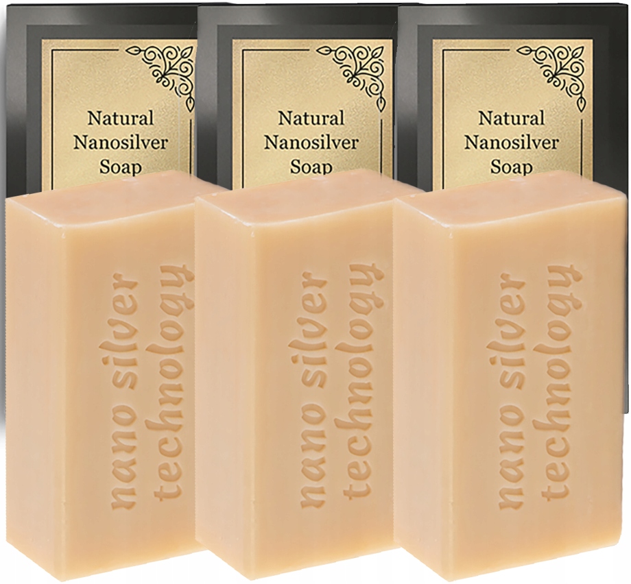Šedé mýdlo s nanostříbrem Raypath Natural Soap 100 g Antibakteriální 3 kusy