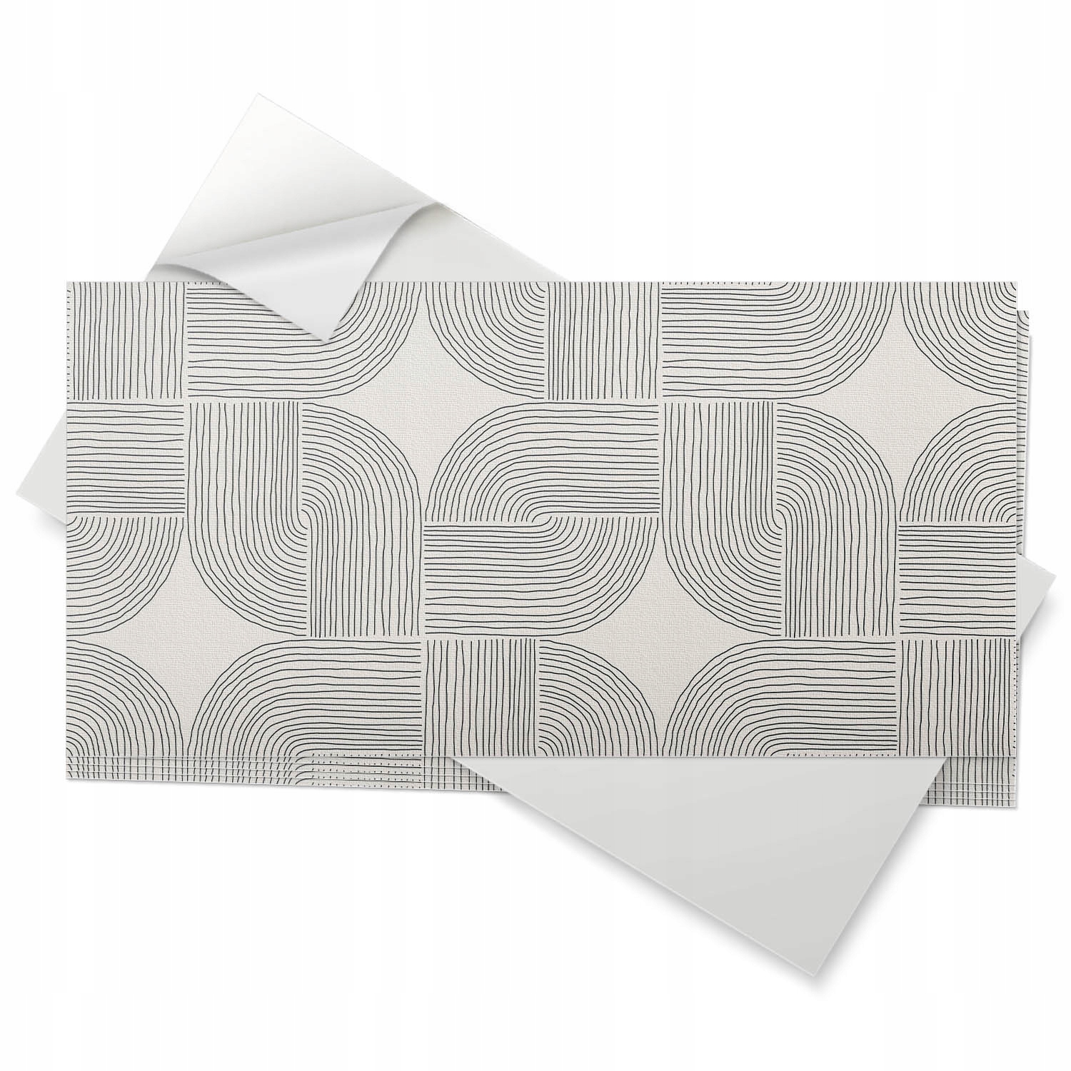 Sada dlaždic Vinyl Pvc 6 ks 60x30 cm Geometrické linie v uspořádání