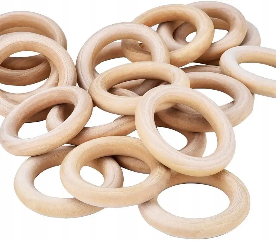 Dřevěná Kolečka Na Macramé Záclonová Tyč 55mm 100 Kusů