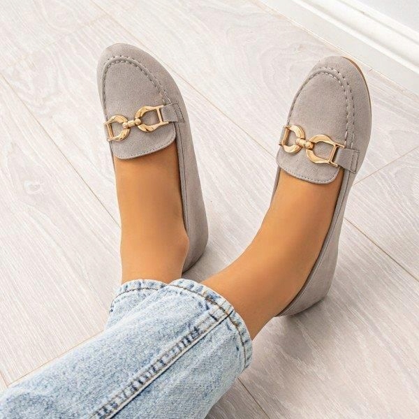 SZARE MOKASYNY LOAFERSY PANTOFLE BALERINY 38