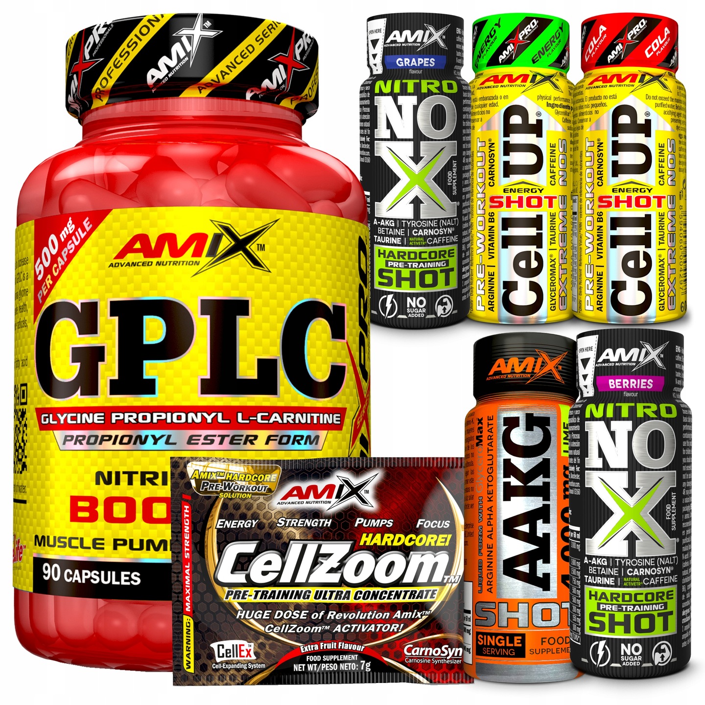 Amix Gplc Předteningový doplněk pro čerpadlo +6 Shotů před workoutem Amix