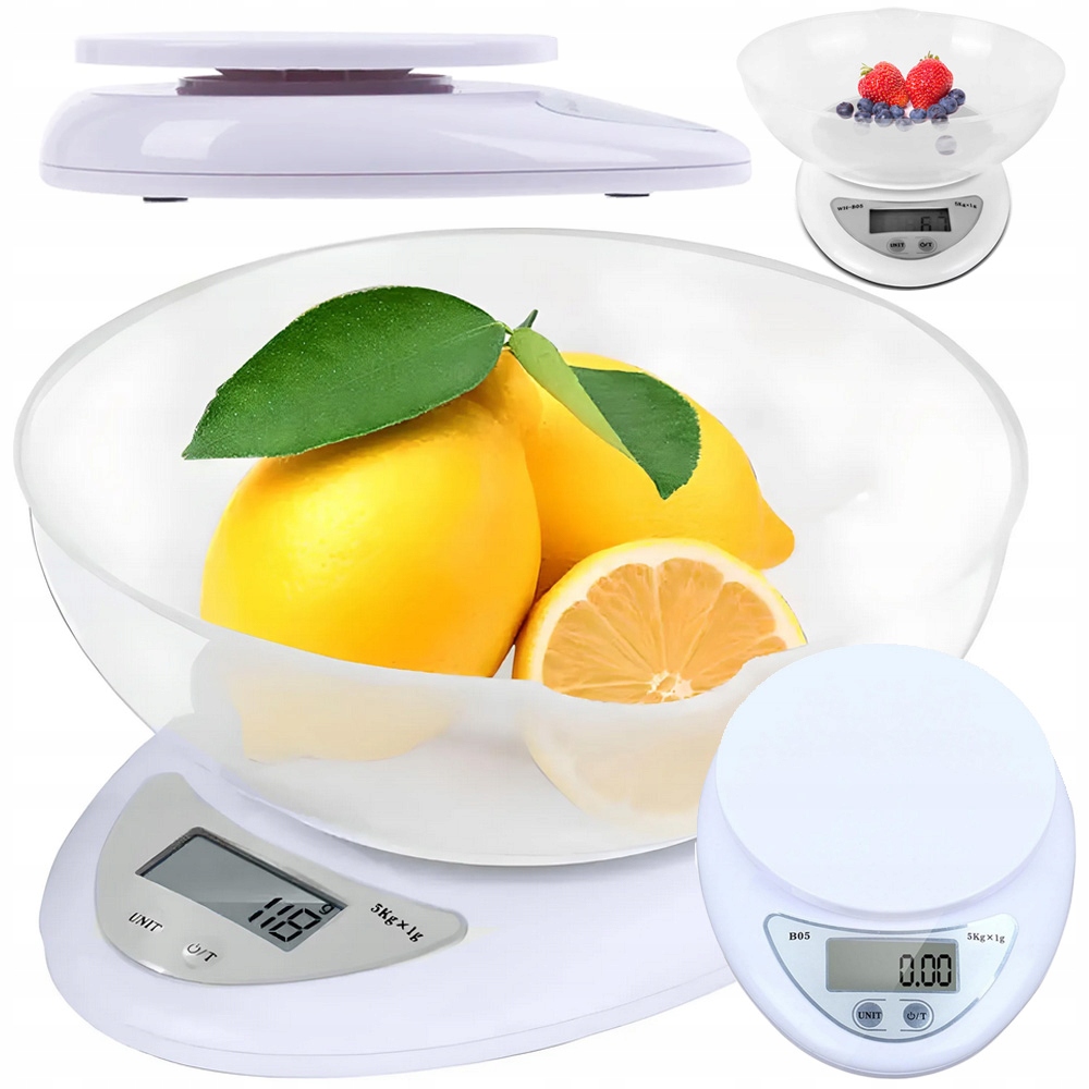 Waga Kuchenna Elektroniczna Cyfrowa Z Misą Miska 5kg LCD Dokładna Miarka
