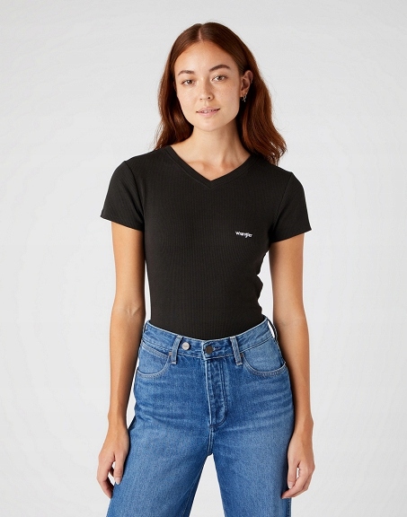 

T-shirt Damski Wrangler V Neck W7V5DGXV6 R. M