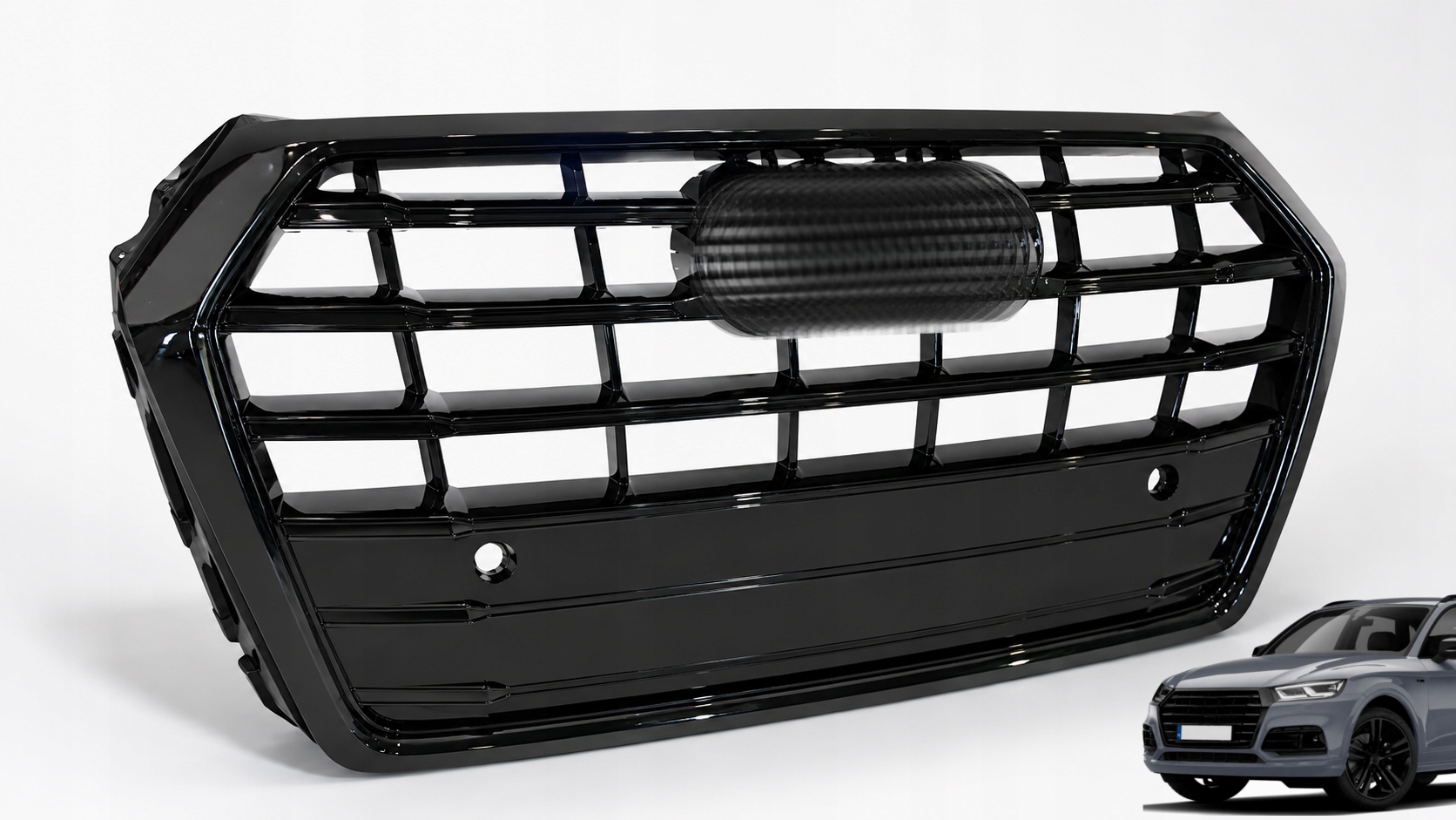 Atrapa Nárazníku Grilu Audi Q5 80A 16-20 Fyb Black Lesk Pdc New Full Black