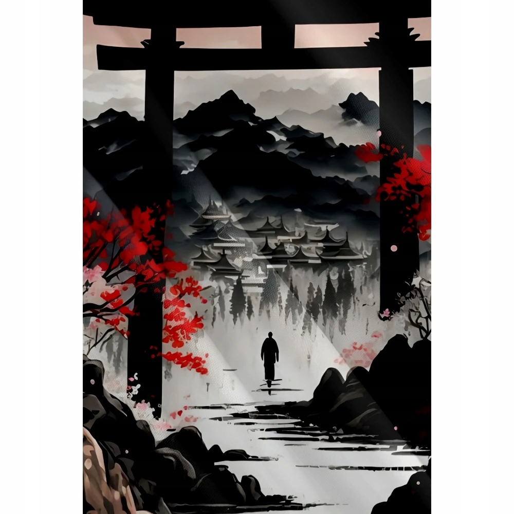 JAPOŃSKIE KIMONO HAORI SAMURAJ DAIWA TORII SHINTO FUSHIMI INARI TAISHA 4 Rozmiar XXL
