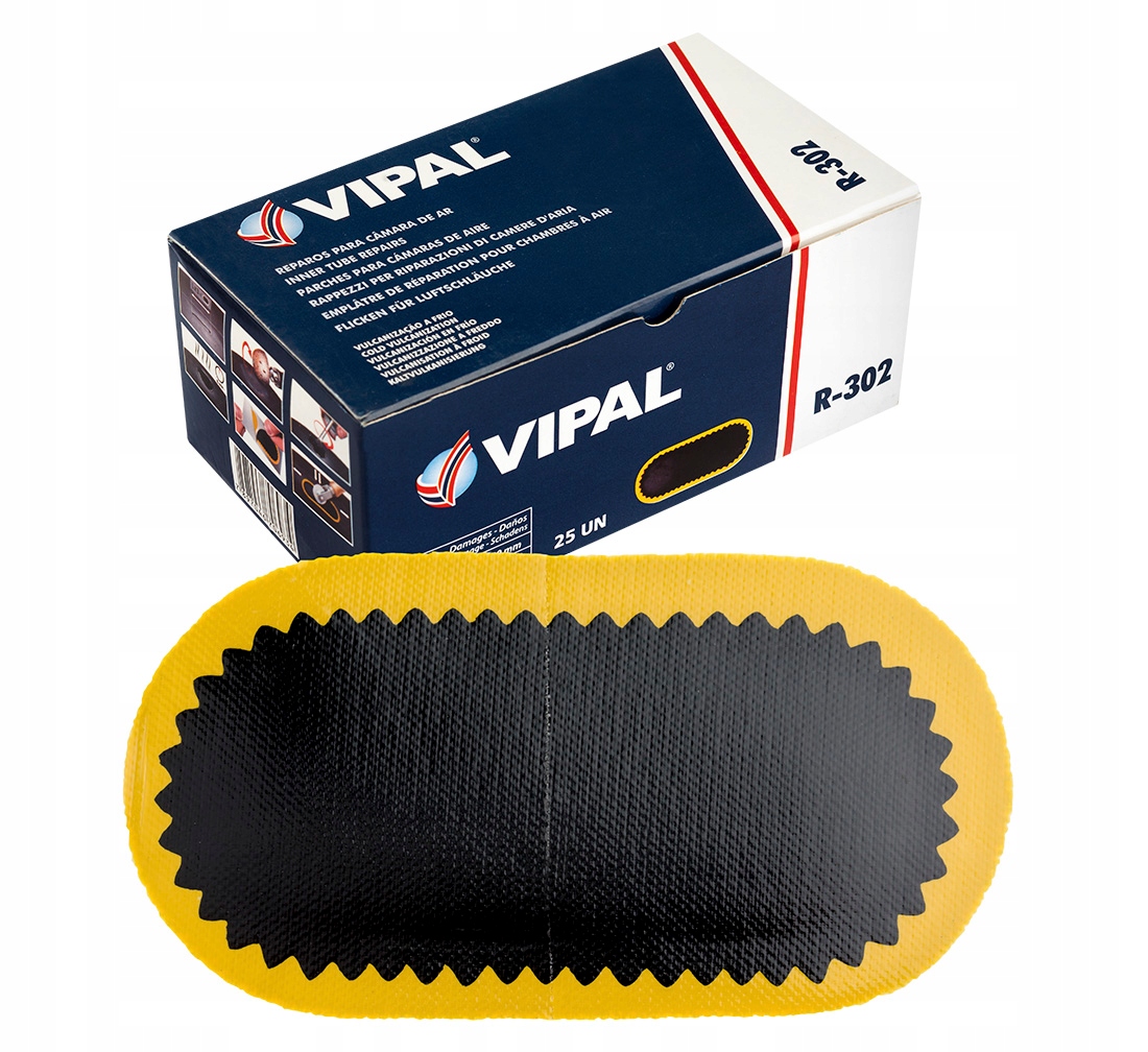 

Łatki do naprawy Dętek R302 120x60mm Vipal 25szt