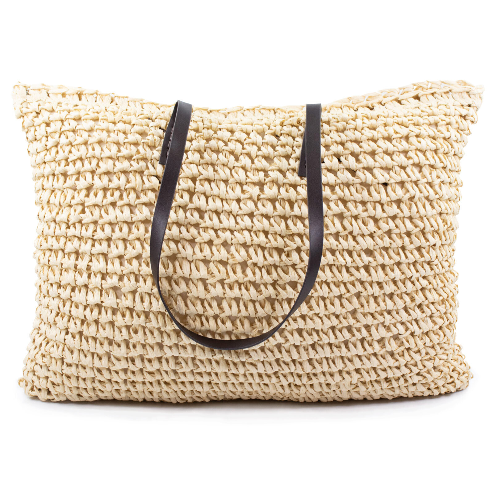 Dámska taška veľká slamená pletená plážový košík shopper na leto
