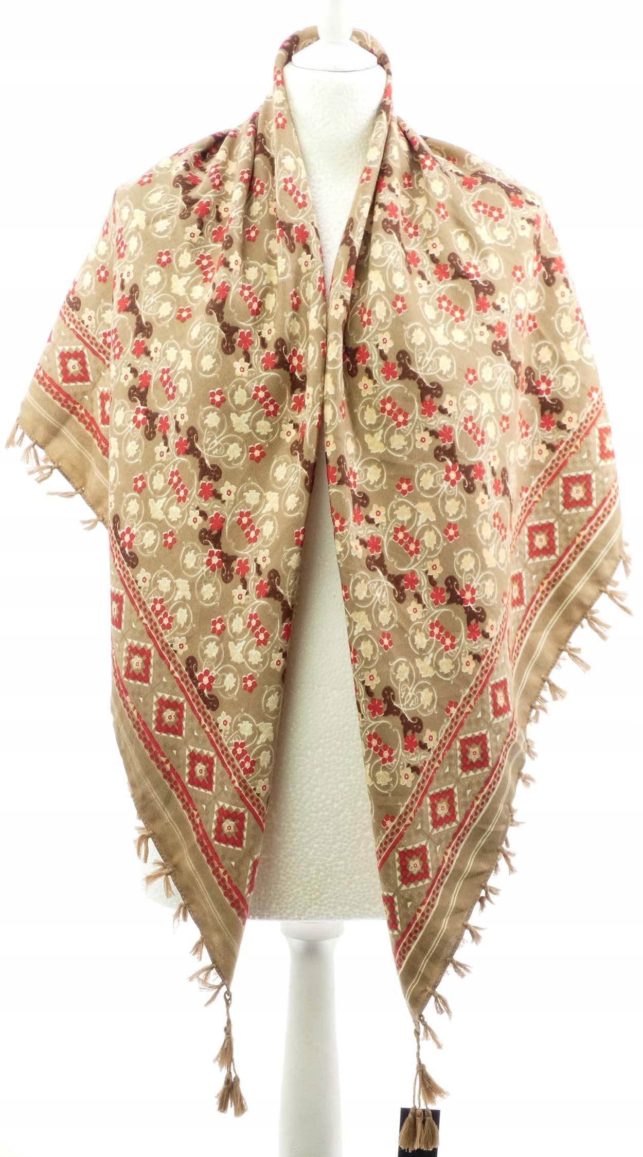 NORWESKA WZORZYSTA CHUSTA NA RAMIONA FRĘDZLE Rodzaj chusta