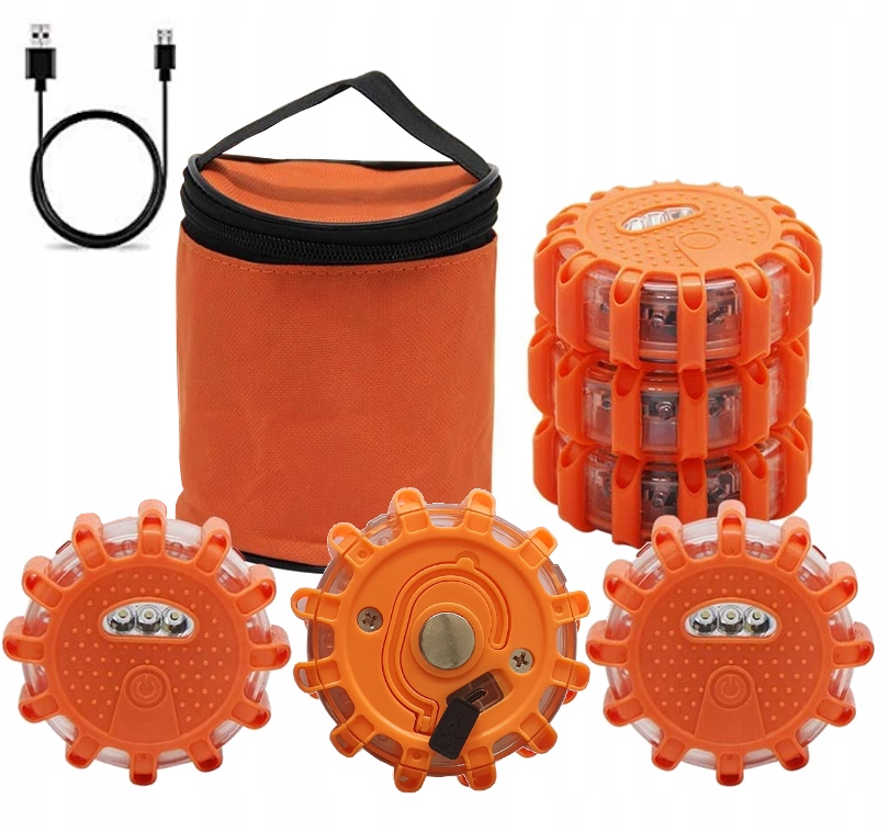 

Lampa Ostrzegawcza Kogut Led Dysk Flara Usb 3 Szt