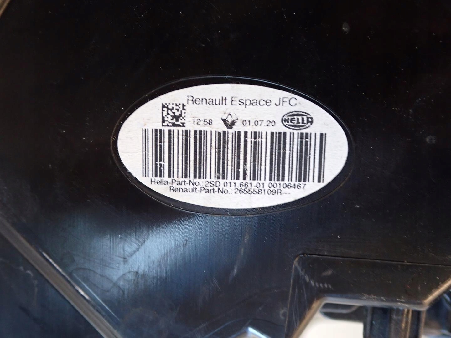 light rear part rear left RENAULT ESPACE V 2015- 265558109